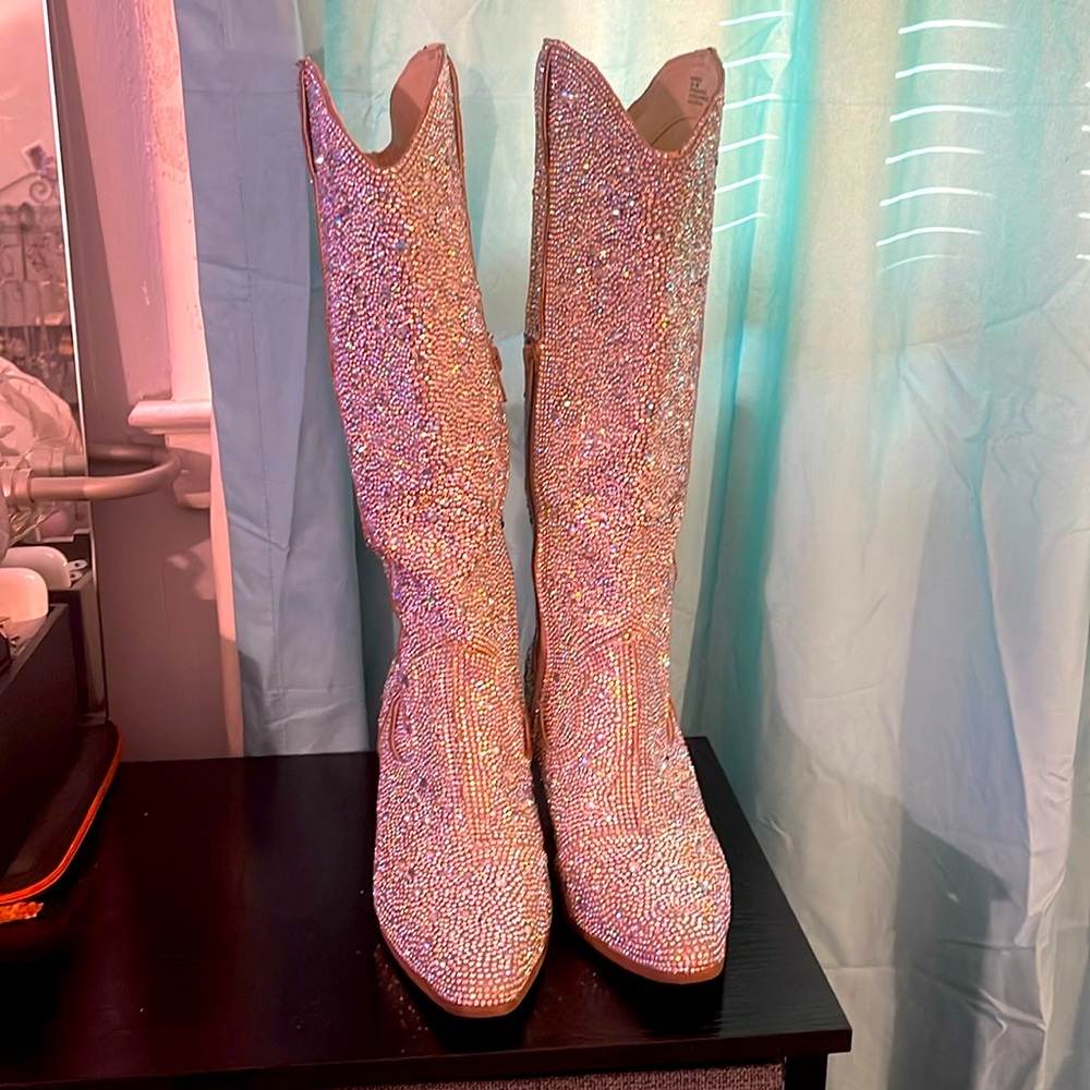 Matisse Sparkling Heeled Boots - Silver